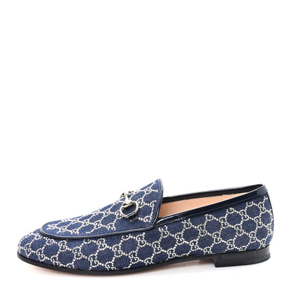 Gucci Denim Crystal GG Monogram Horsebit Womens Jordaan Loafers 38 Deep Blue Blue Milad 1 of 9