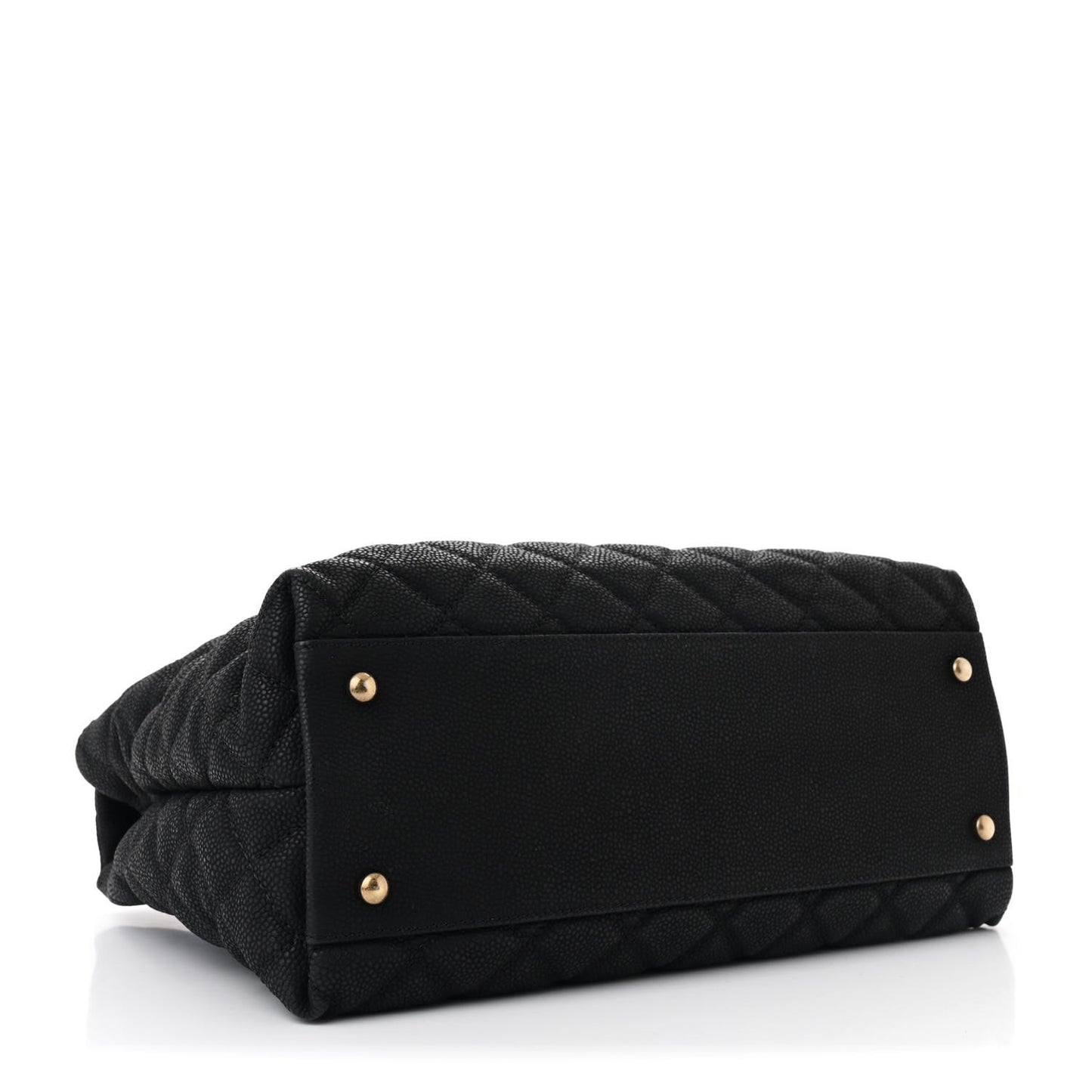 Iridescent Caviar Chic Quilt Tote Black