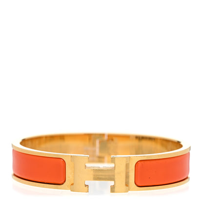 Hermes Enamel Narrow Clic Clac H Bracelet PM Orange 1 of 5