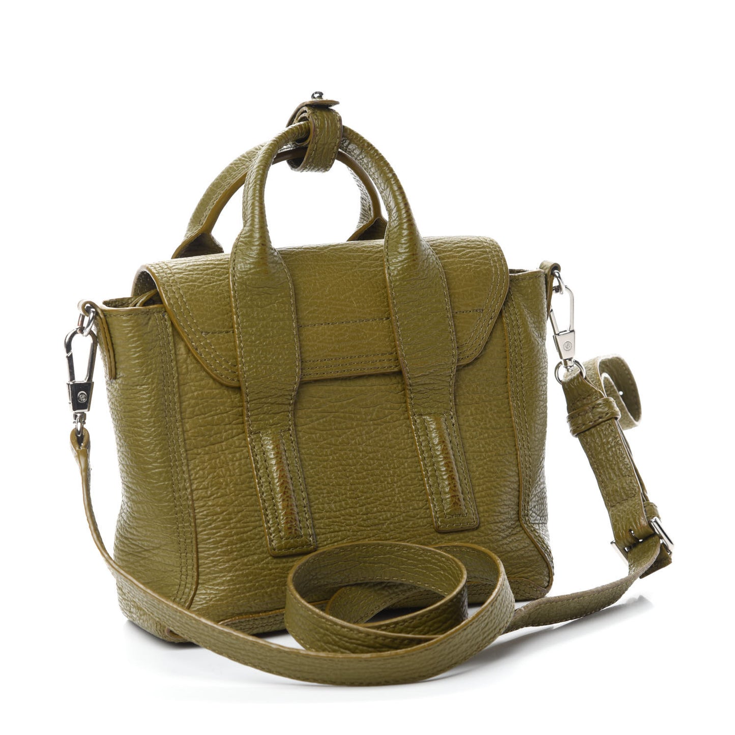 Textured Calfskin Mini Pashli Satchel Green