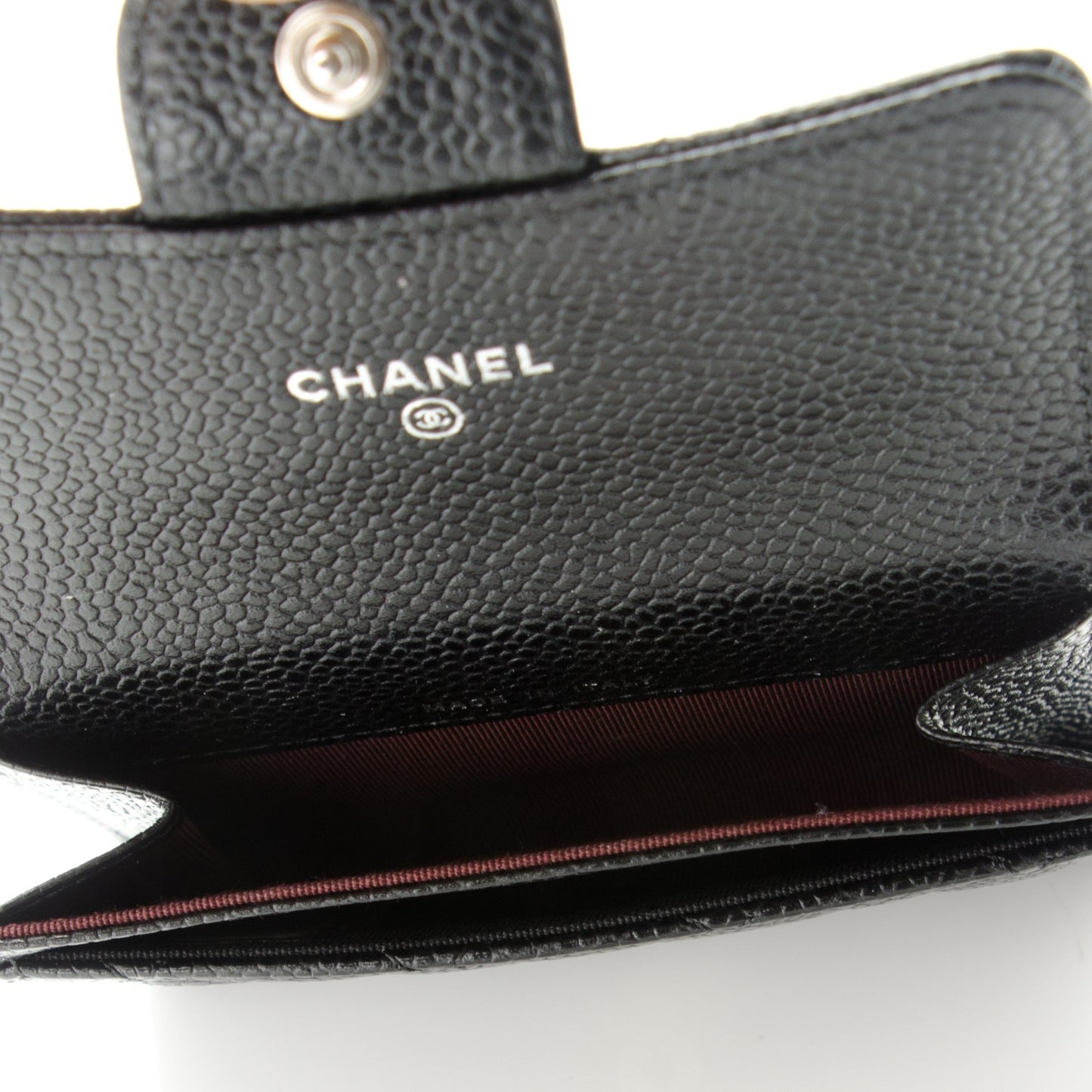 Caviar Quilted Flap Card Holder Black
