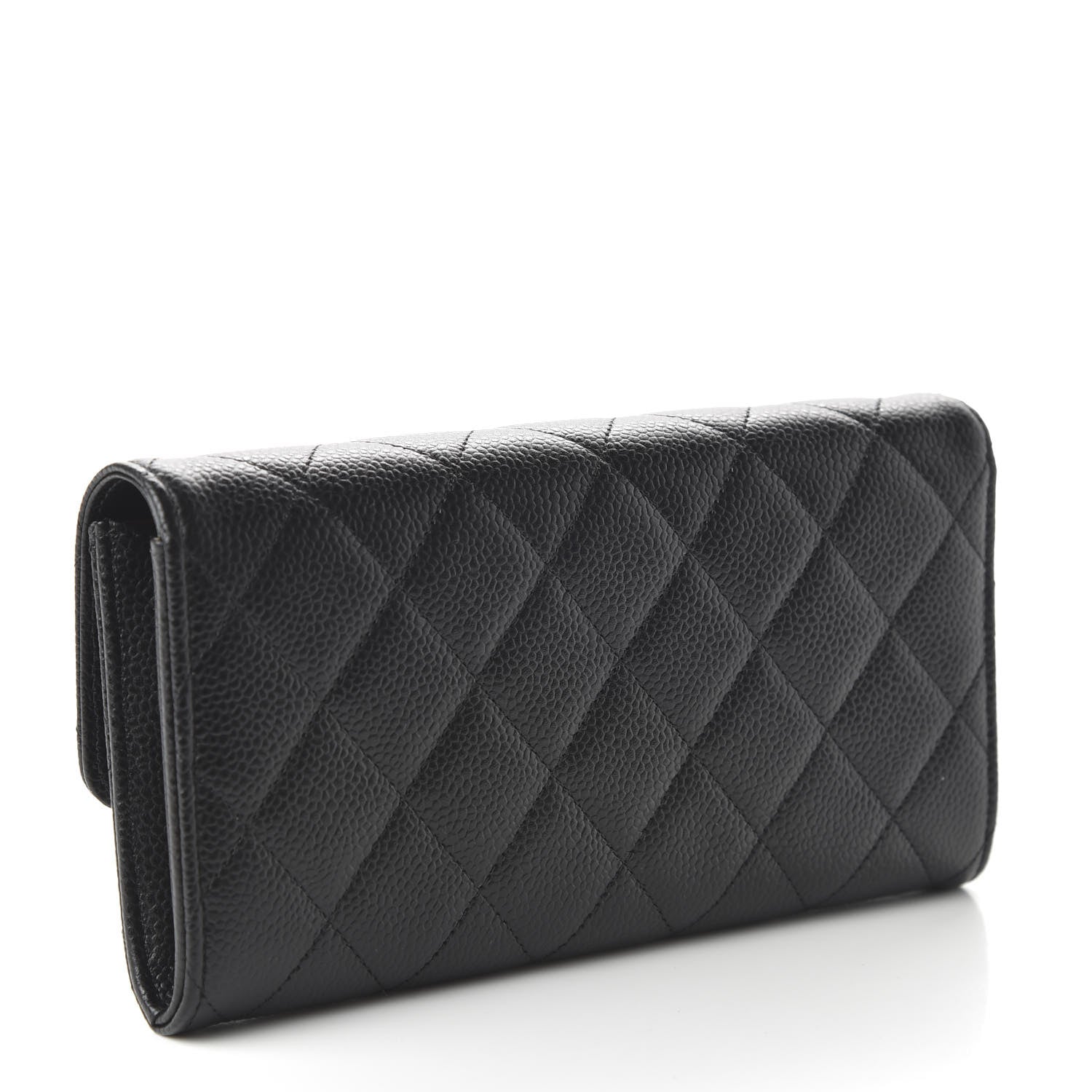 Chanel Caviar Quilted Large Gusset Flap Wallet Black 3 of 11