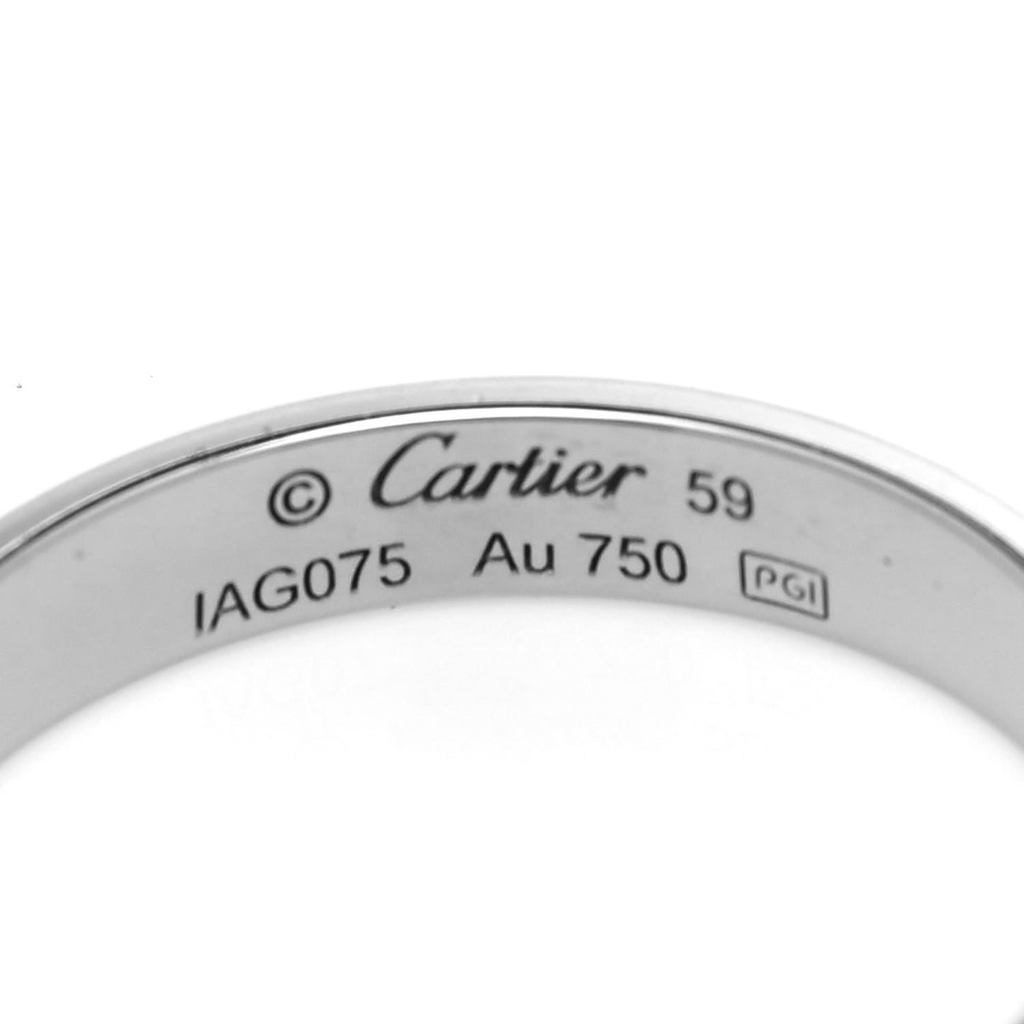 18K White Gold 3.5mm LOVE Wedding Band Ring 59 8.75