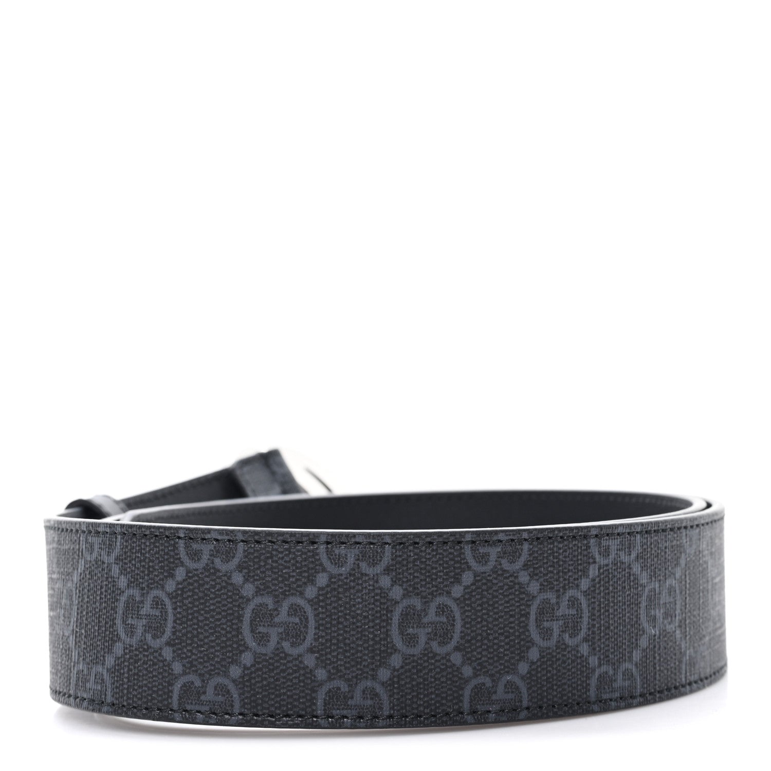 Gucci GG Supreme Monogram Selleria Calfskin Interlocking G 40mm Belt 95 38 Black 2 of 4