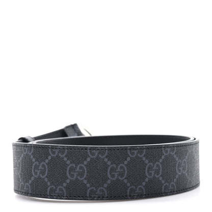 Gucci GG Supreme Monogram Selleria Calfskin Interlocking G 40mm Belt 95 38 Black 2 of 4