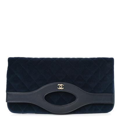 Chanel Velvet Lambskin Large 31 Pouch Navy 1 of 7