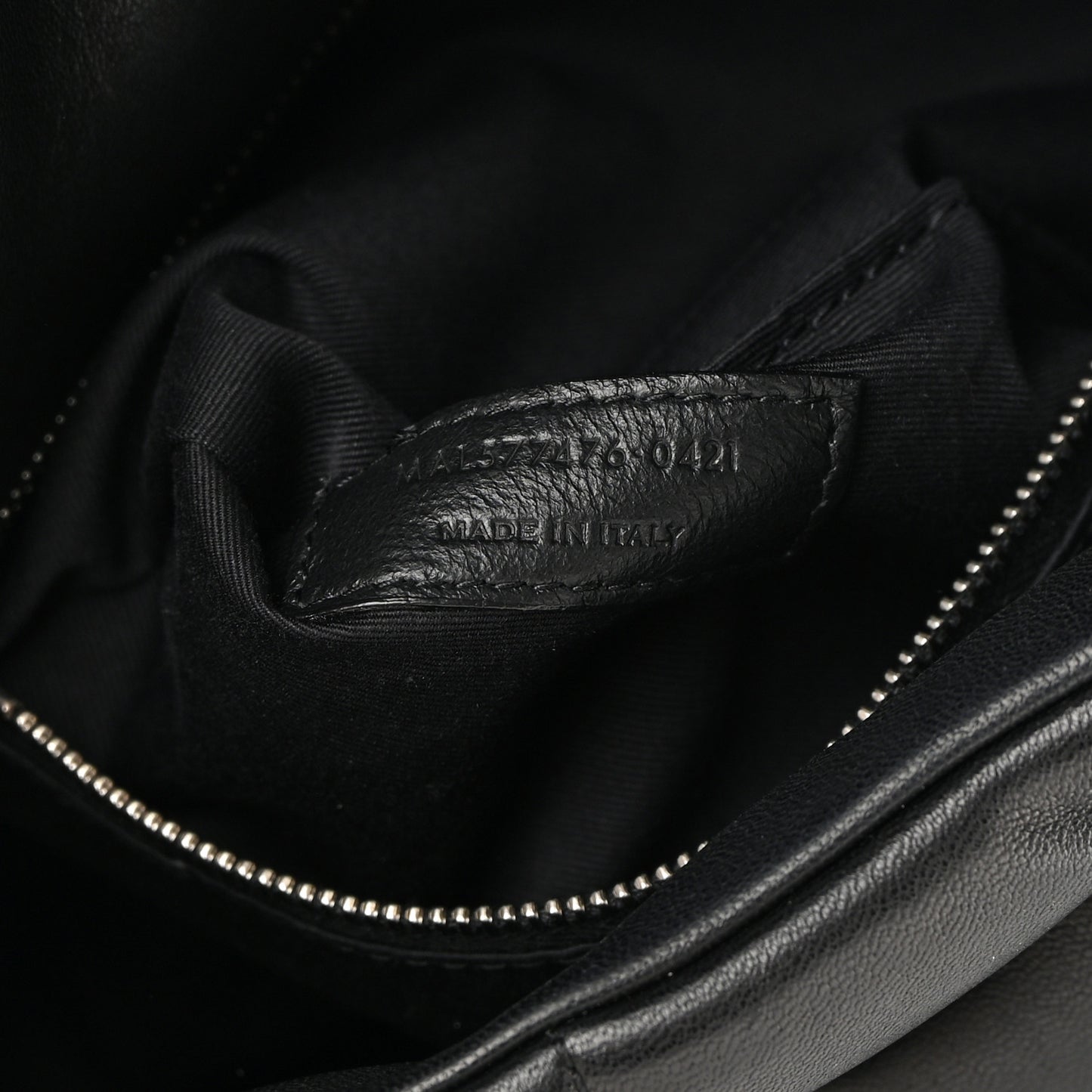 Lambskin Quilted Small Loulou Puffer Monogram Chain Satchel Black
