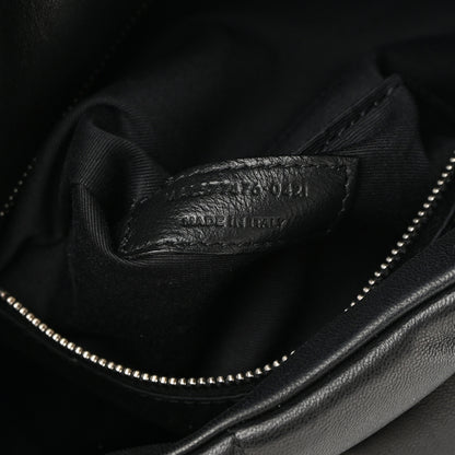 Saint Laurent Lambskin Quilted Small Loulou Puffer Monogram Chain Satchel Black 7 of 14