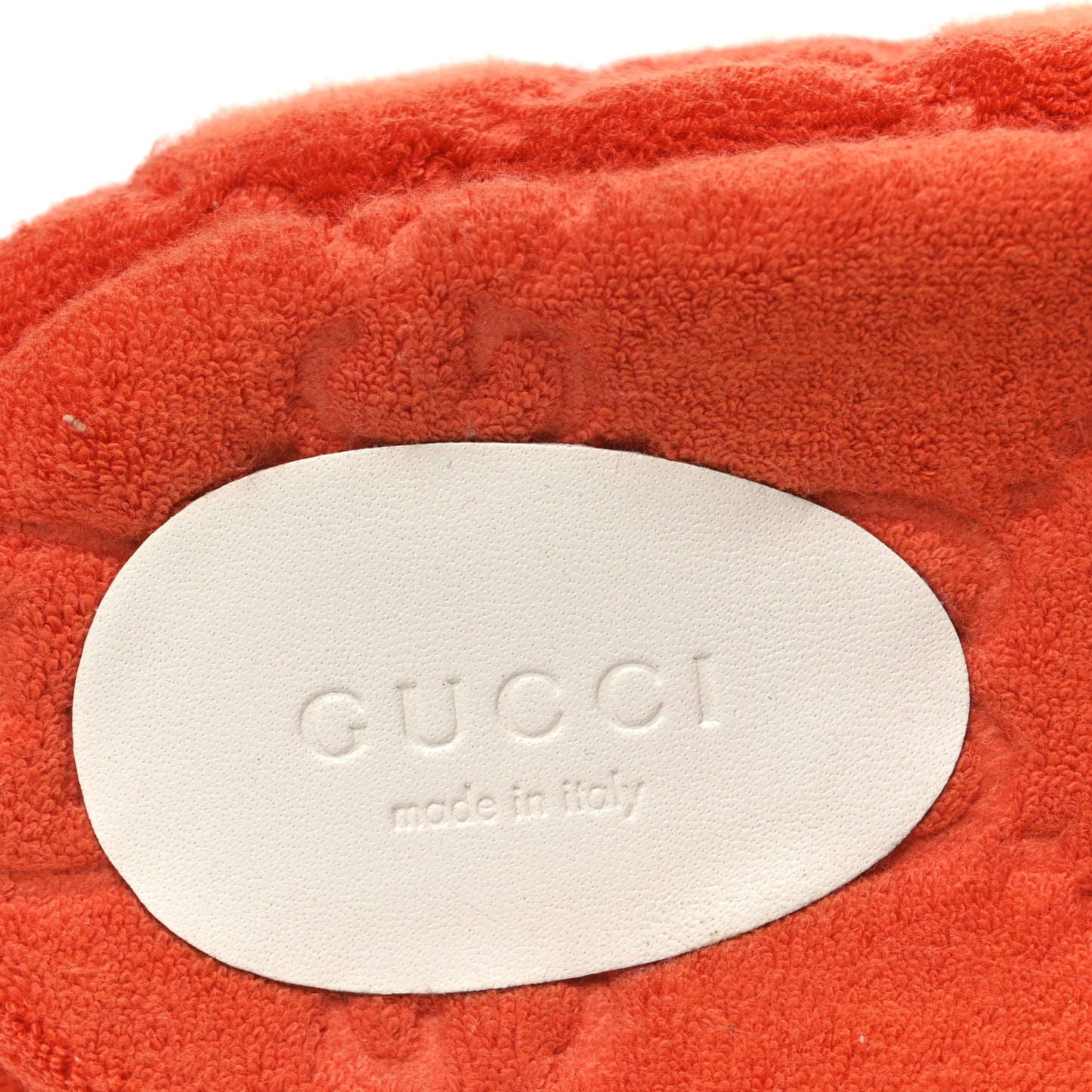 Terry Cloth GG Monogram Angelina Platform 55mm Slide Sandals 39.5 Deep Orange