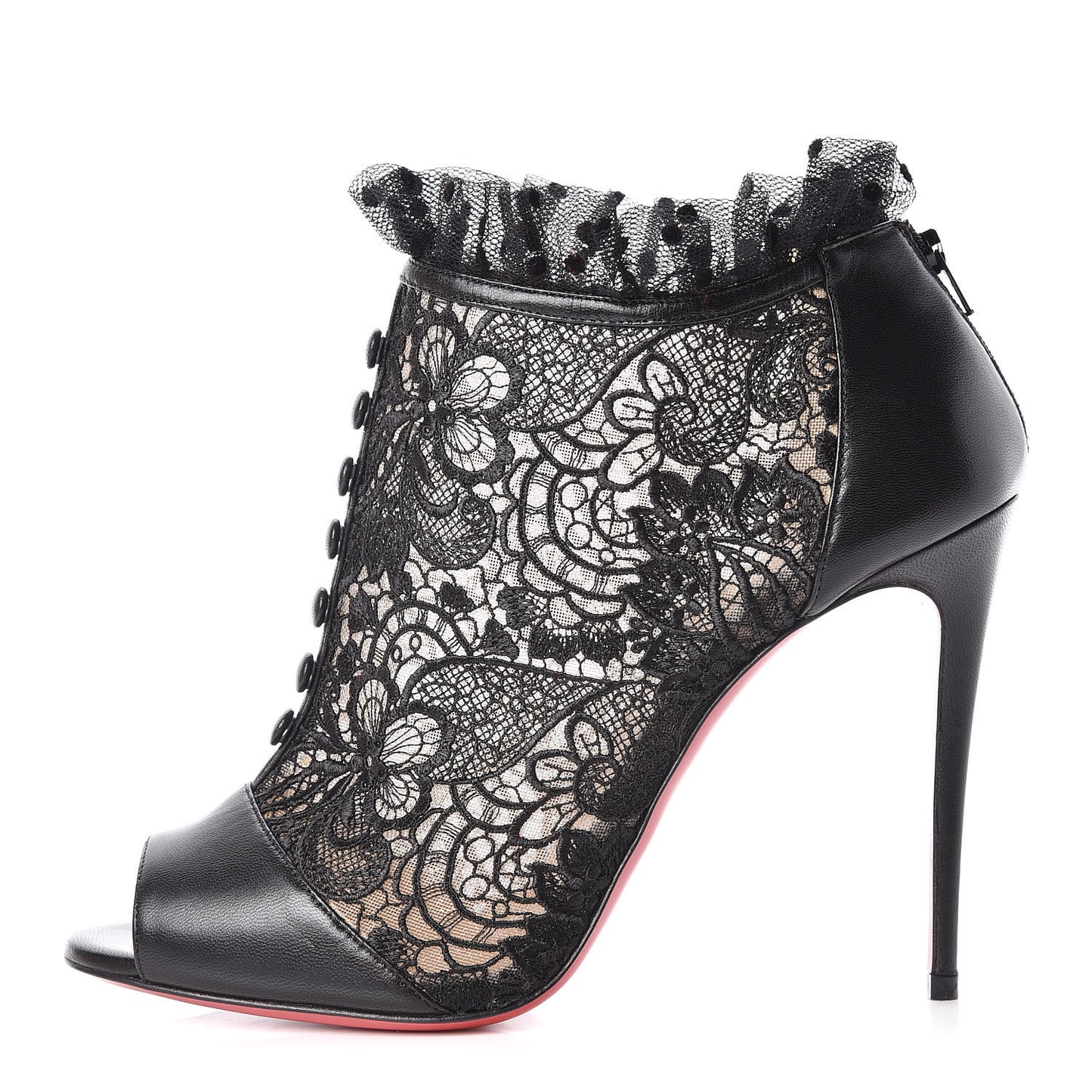 Lace Kid Henrietta 100 Booties 39.5 Black