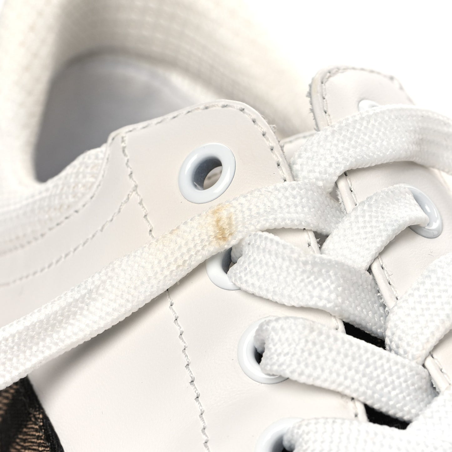 Fabric Jacquard Vitello Technical Fabric FF Womens Fendi Force Low Top Sneakers 36 Tobacco Black Ultra White White