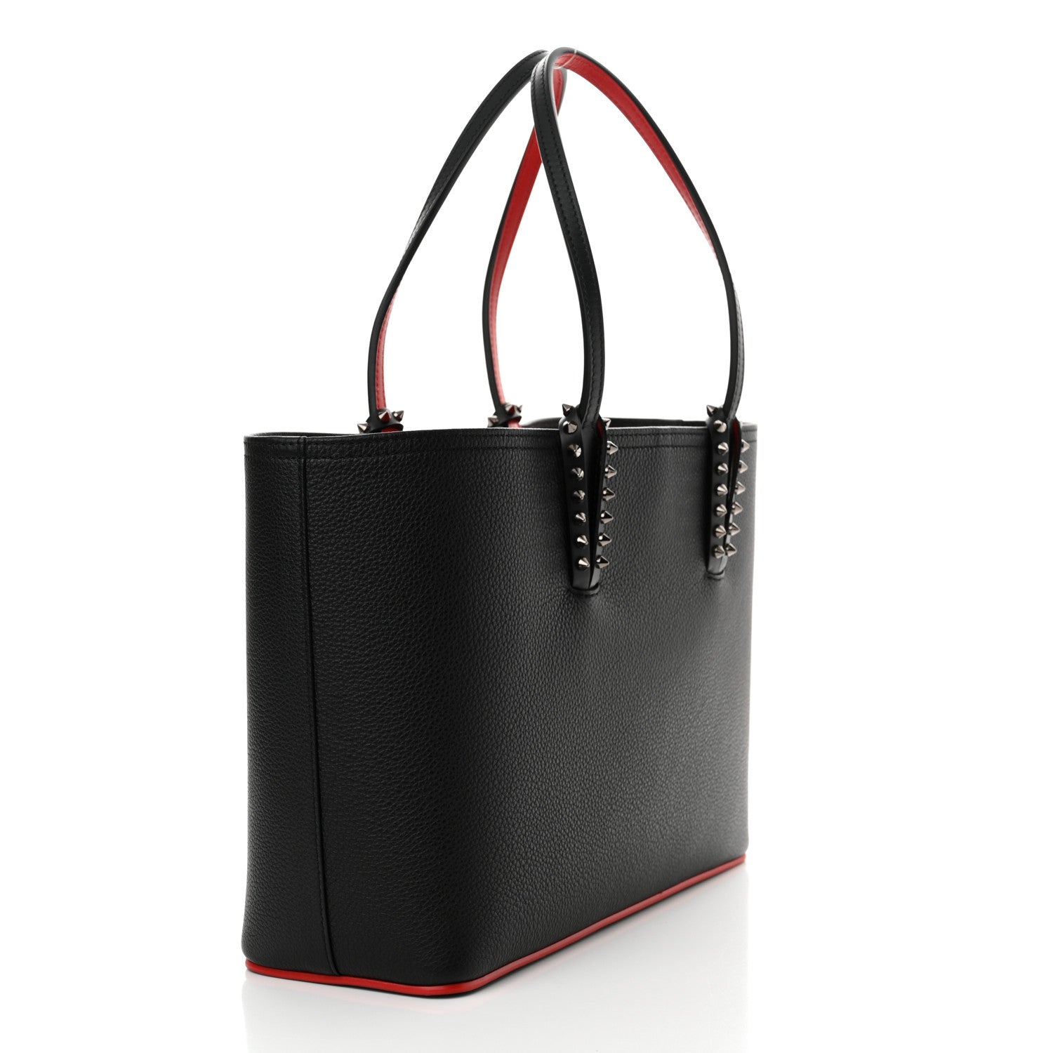 Christian Louboutin Calfskin Empire Spikes Small East West Cabata Tote Black 4 of 11