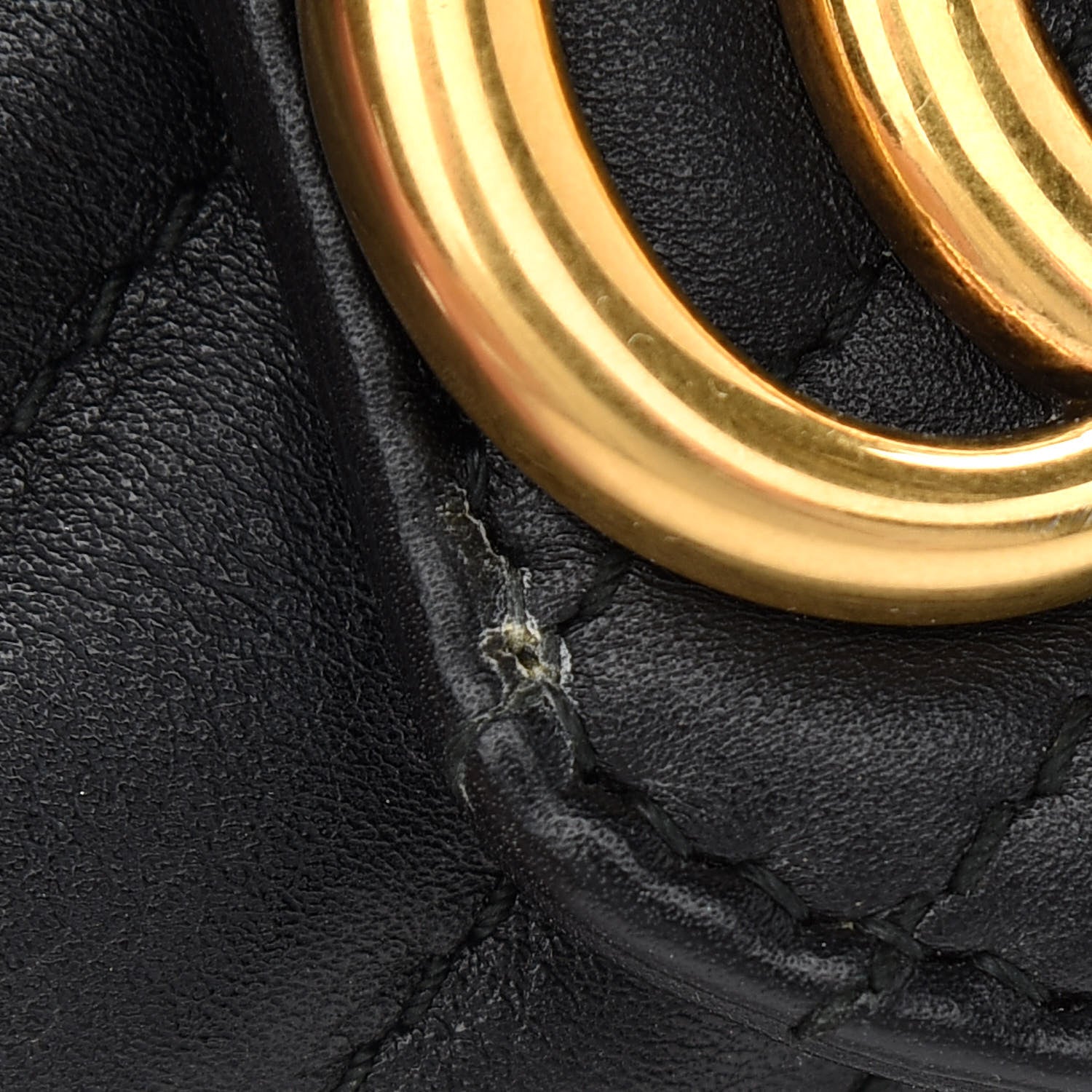 Gucci Calfskin Matelasse Super Mini GG Marmont Shoulder Bag Black 10 of 10