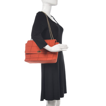 Chanel Wool Patchwork Mademoiselle Jumbo Flap Orange 2 of 16