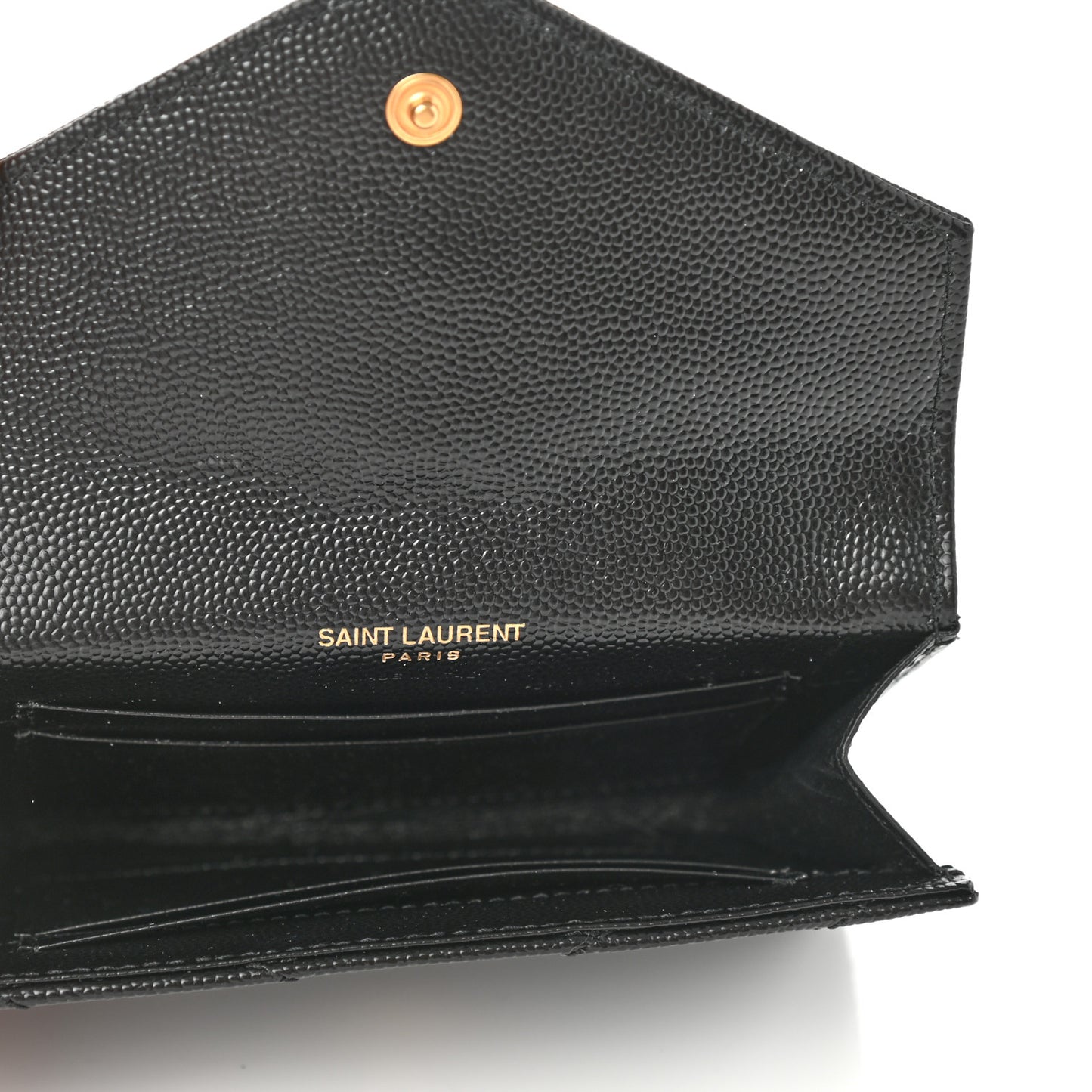 Grain De Poudre Matelasse Chevron Small Monogram Envelope Wallet Black