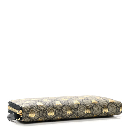 Gucci GG Supreme Monogram Bees Zip Around Wallet 4 of 8