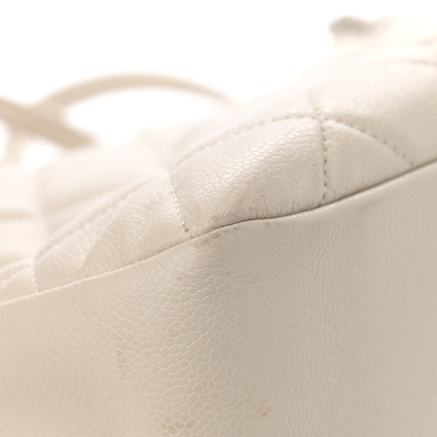 Caviar Quilted Timeless CC Soft Tote Off White