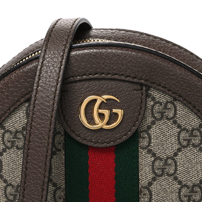 Gucci GG Supreme Monogram Web Mini Ophidia Round Shoulder Bag Brown 8 of 10