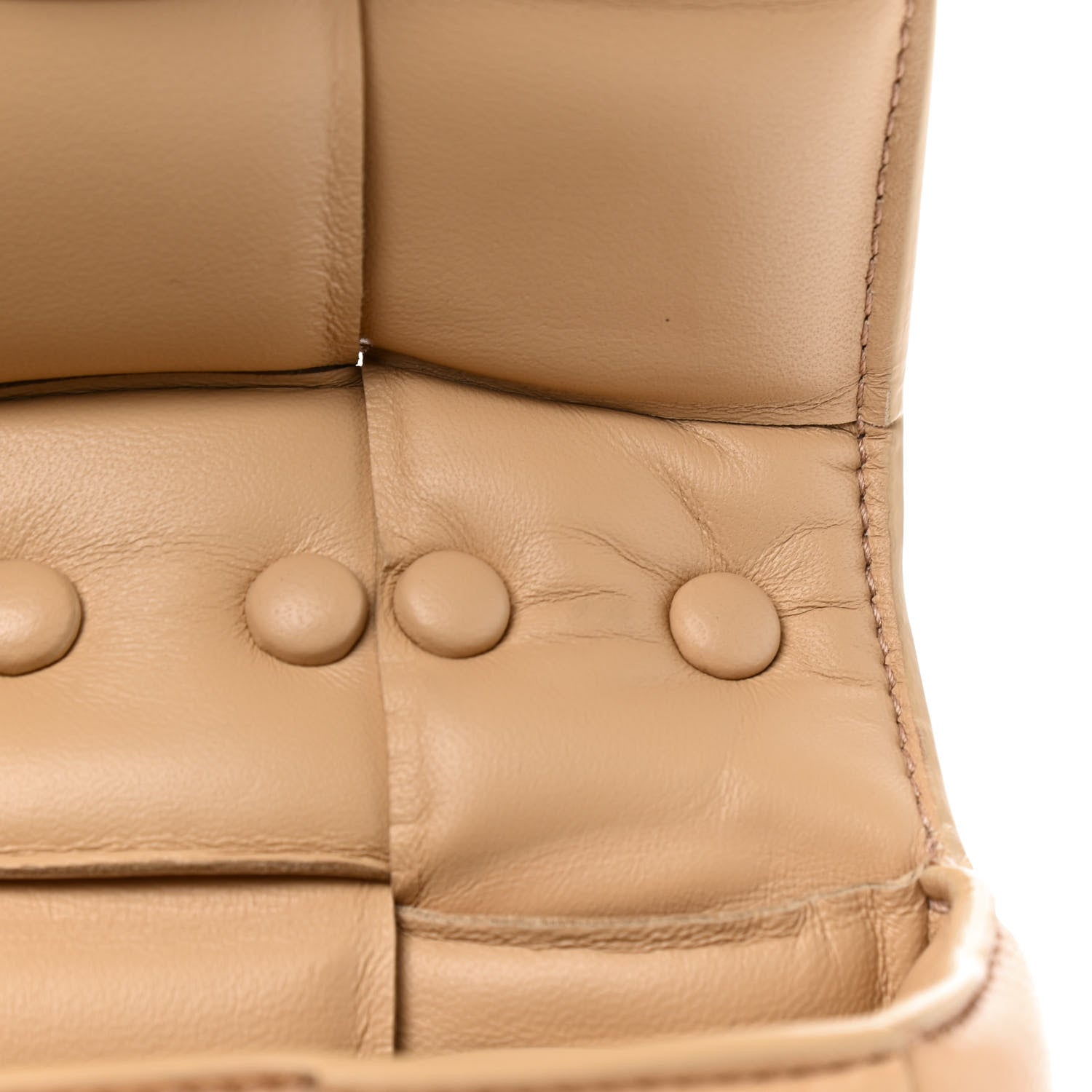 Bottega Veneta Lambskin Maxi Intreccio Padded Chain Cassette Crossbody Bag Almond 9 of 9