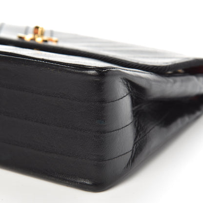 Chanel Lambskin Chevron Quilted Medium Single Flap Black 9 of 11