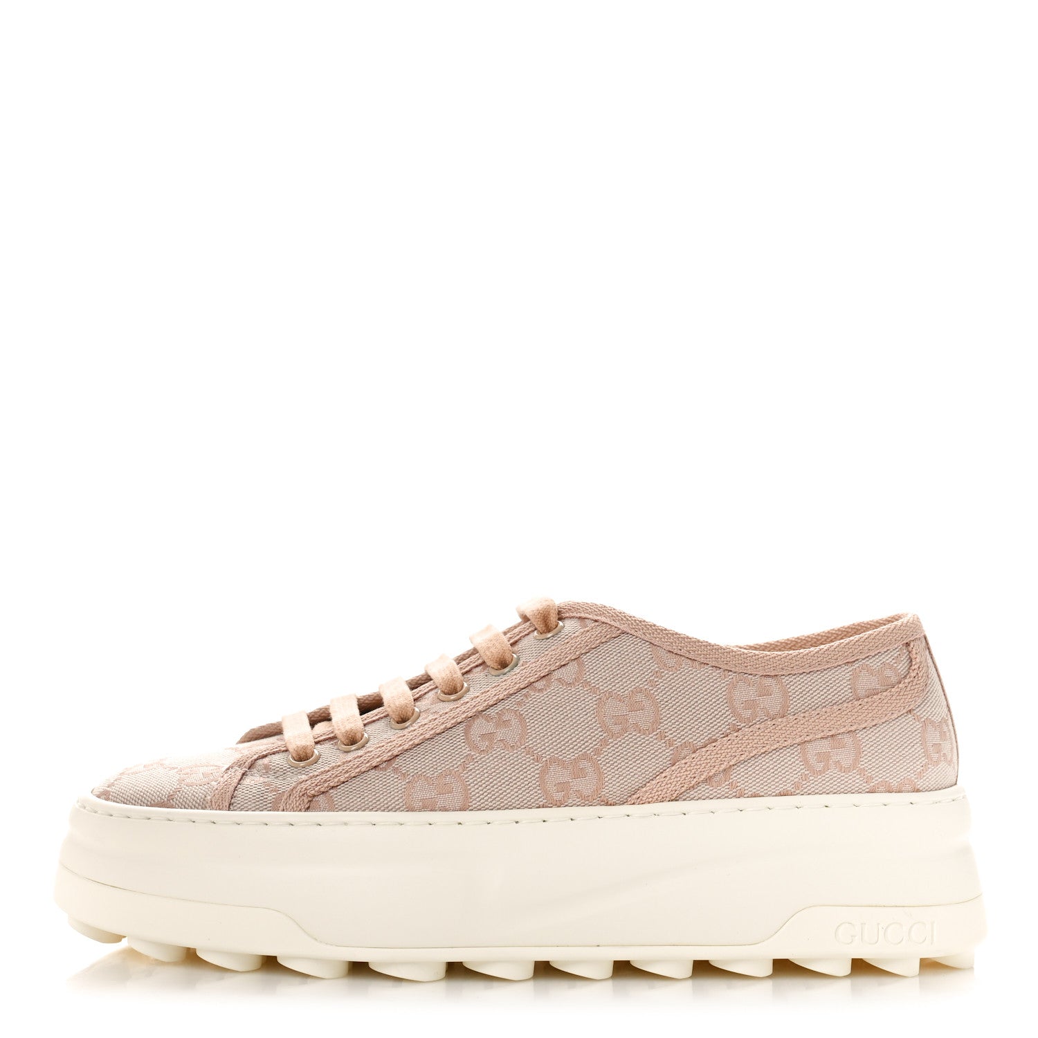 Gucci GG Monogram Womens 1977 Tennis Platform 52mm Sneakers 37 37 Skin Rose 1 of 9