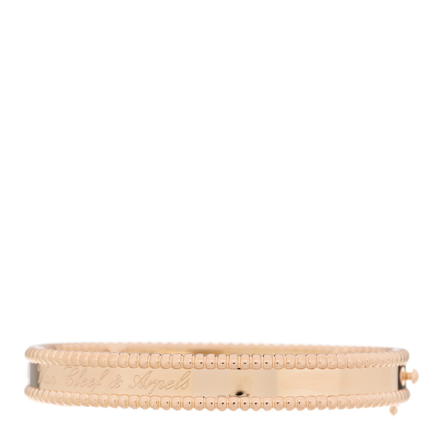 Van Cleef & Arpels 18K Rose Gold Perlee Signature Bangle Bracelet S 2 of 4