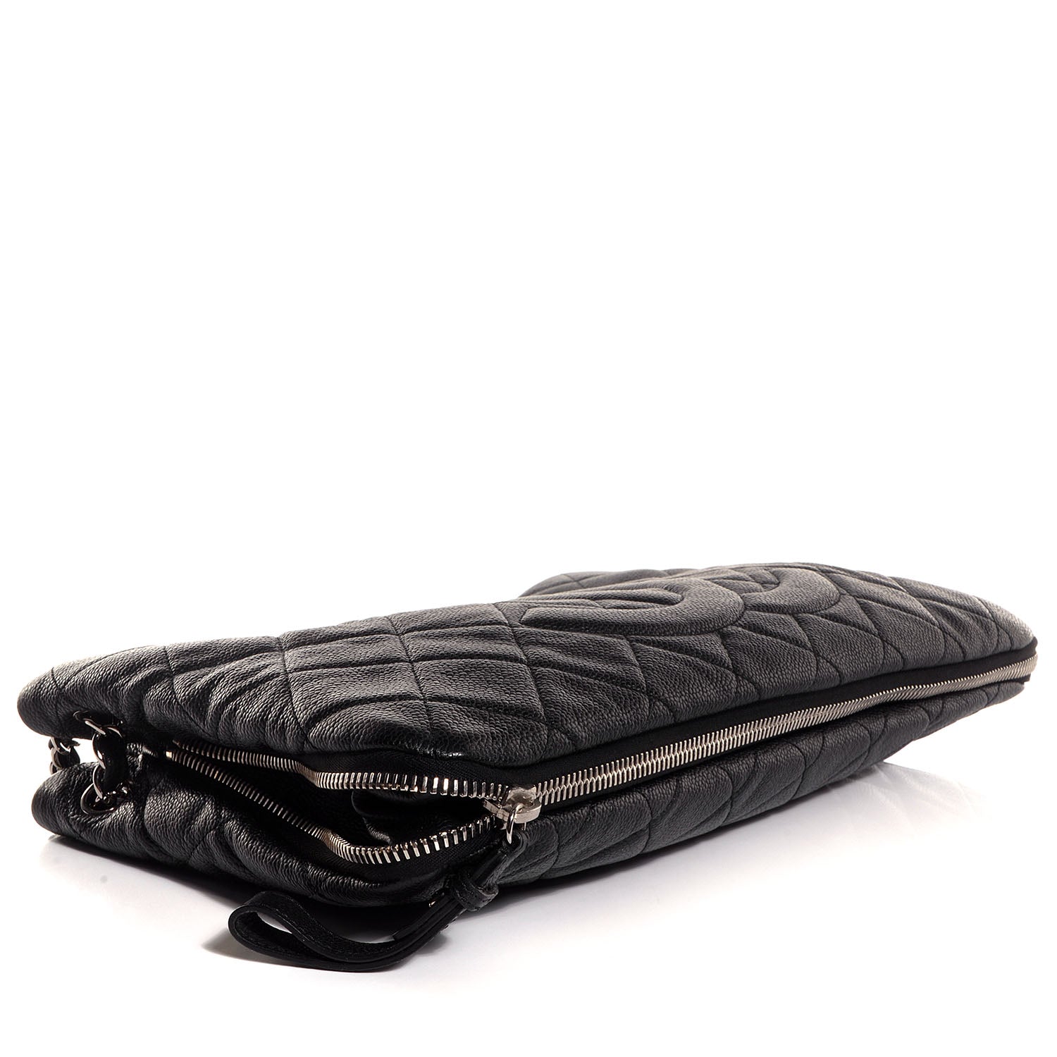 Chanel Caviar Expandable Zip Shoulder Bag Black 4 of 7