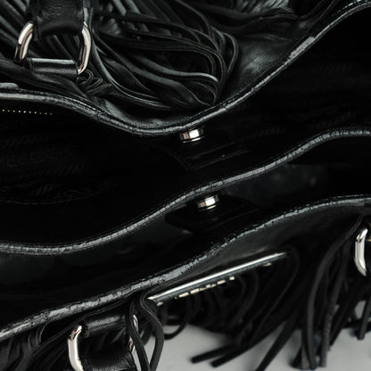 Prada Nappa Fringe Tote Nero Black 10 of 11