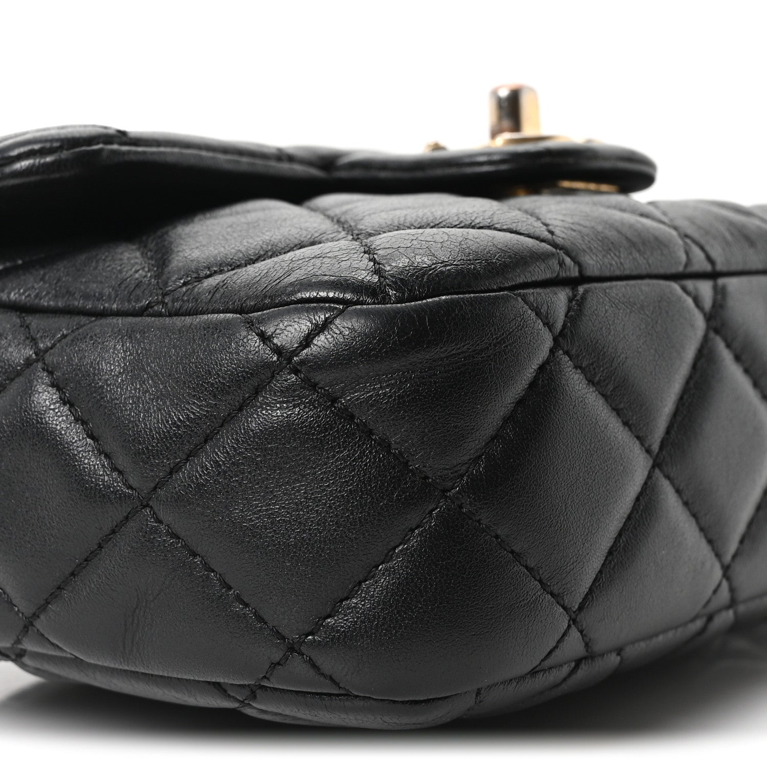 Chanel Lambskin Enamel Quilted Mini Coco Hearts Square Flap Black 9 of 11