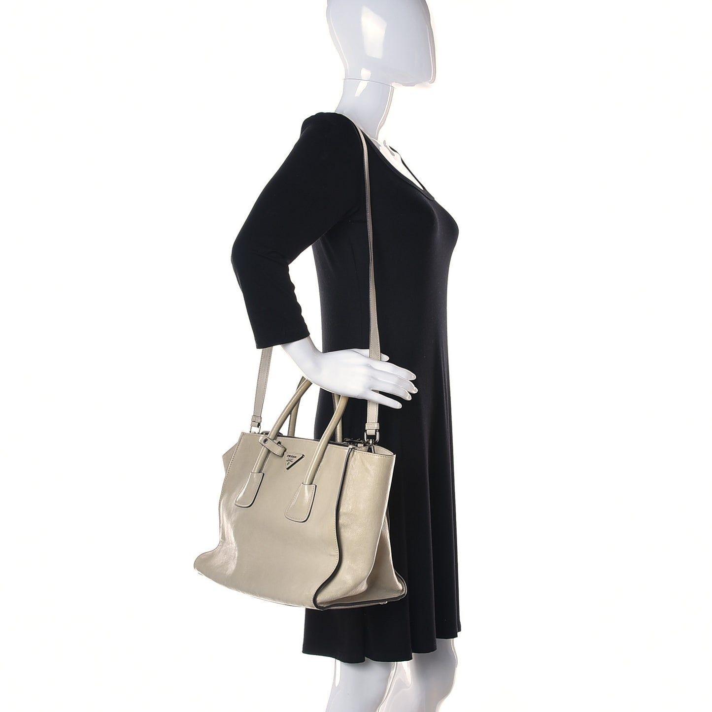 Glace Calf Twin Pocket Tote Ghiaccio