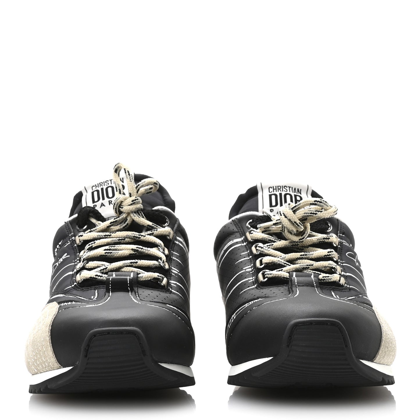 Calfskin Nylon Womens D-Sketch Sneakers 40 Black