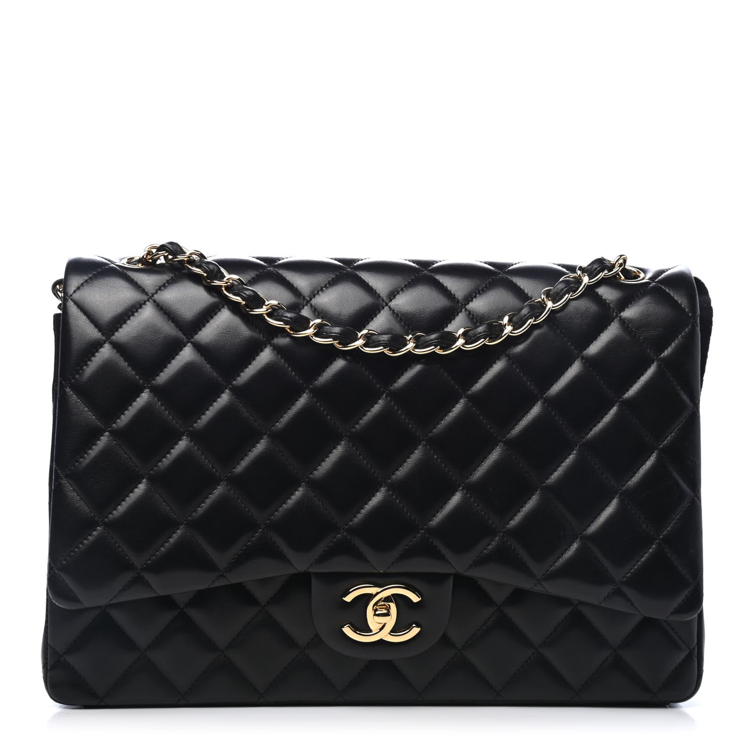 Chanel Lambskin Quilted Maxi Double Flap Black 1 of 4