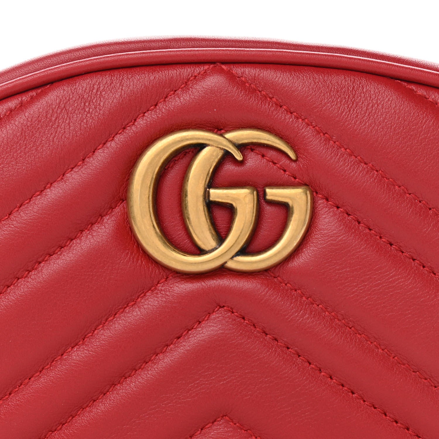 Gucci Calfskin Matelasse GG Marmont Belt Bag 85 34 Hibiscus Red 11 of 16