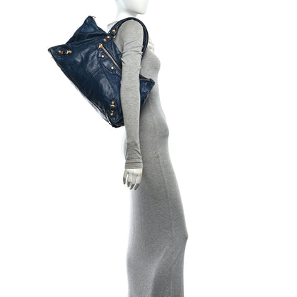 Balenciaga Agneau Giant 12 Gold Hardware Work Bleu Mineral 2 of 10