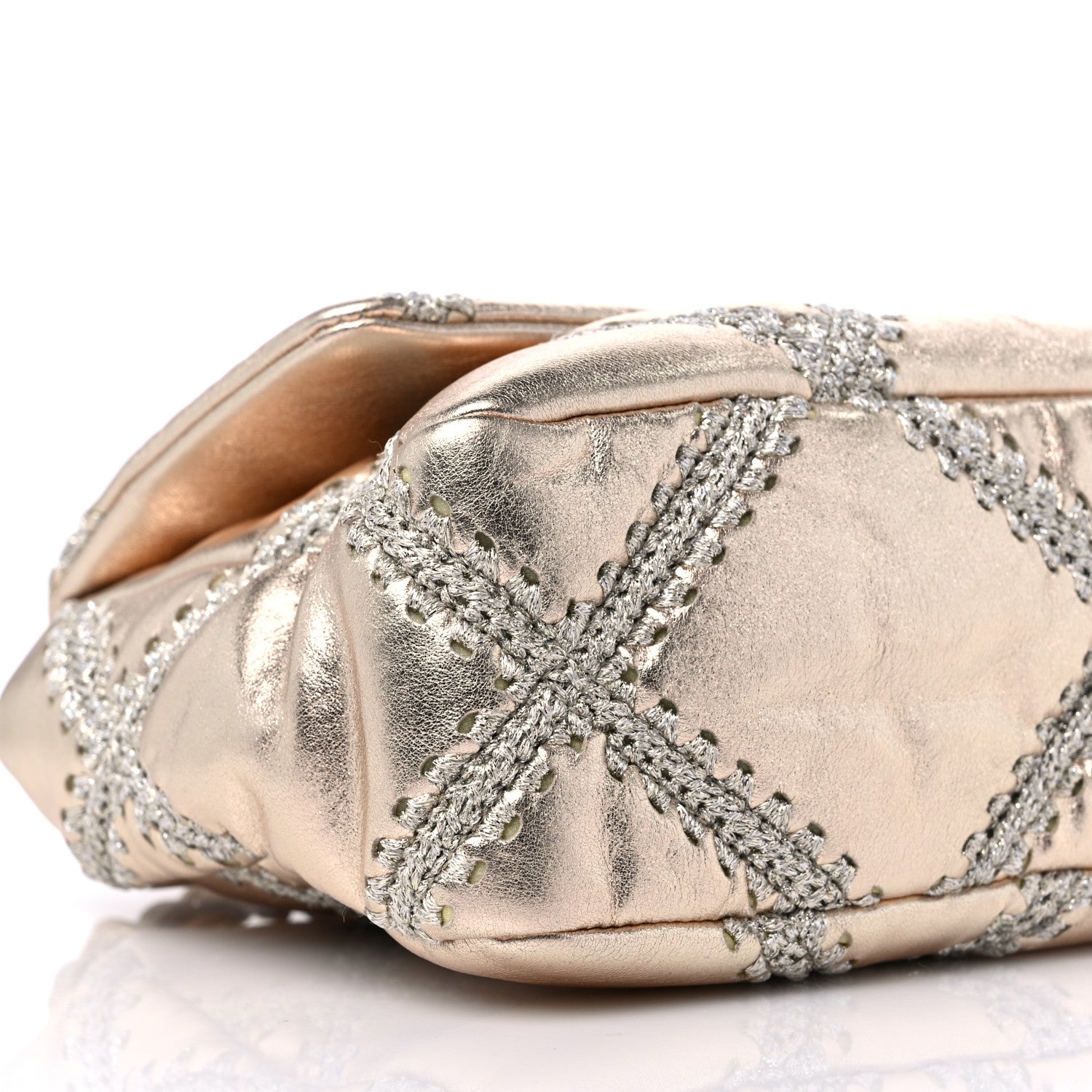 Chanel Metallic Calfskin Crochet Medium Chanel 19 Flap Gold 8 of 9