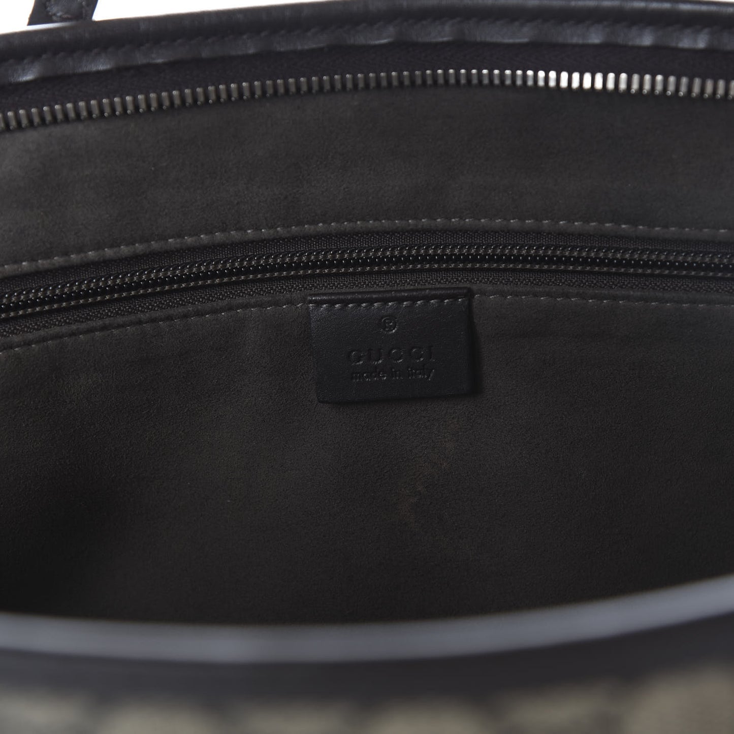 GG Supreme Monogram Medium Zippered Tote Dark Brown