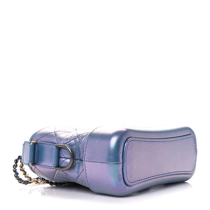Chanel Iridescent Aged Calfskin Quilted Small Gabrielle Hobo Blue 4 of 10