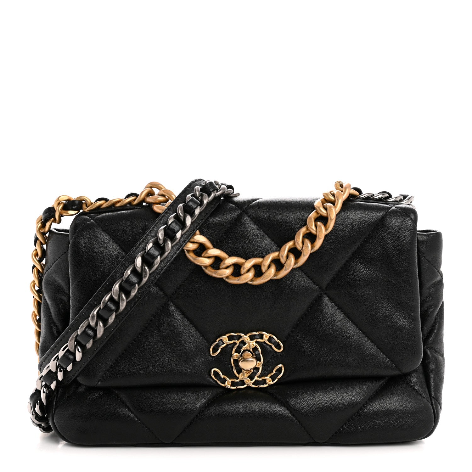Chanel Lambskin Quilted Medium Chanel 19 Flap Black 1 of 13