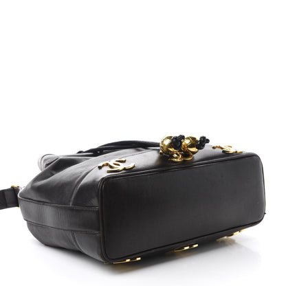Chanel Lambskin Drawstring Bucket Bag Black 6 of 13