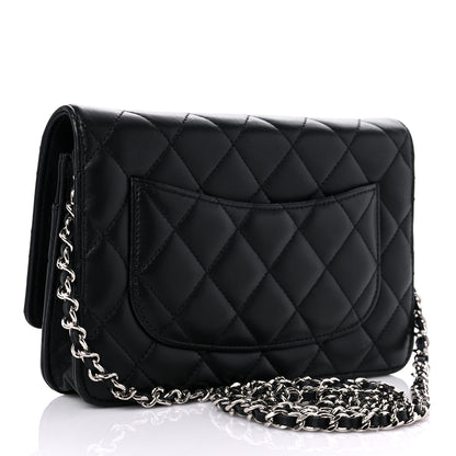 Chanel Lambskin Quilted Wallet On Chain WOC Black 3 of 14