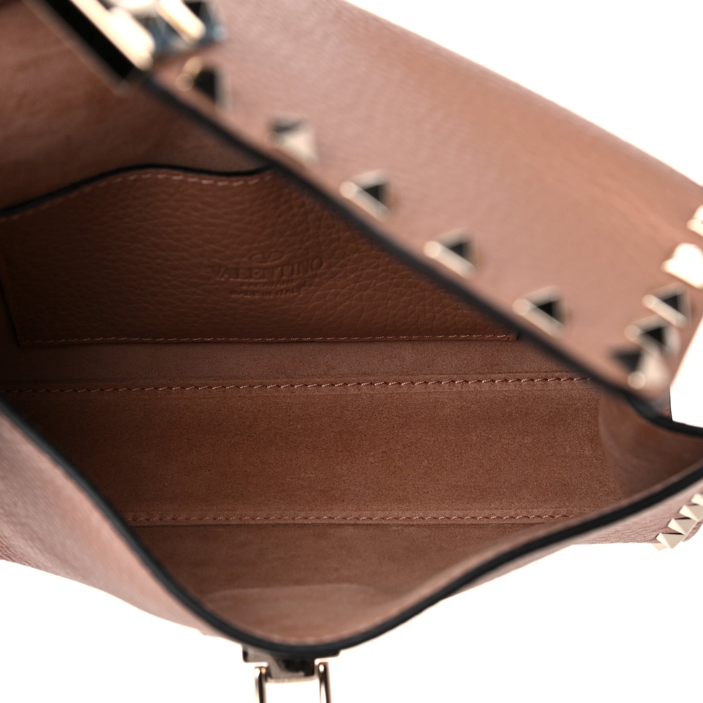 Pebbled Calfskin Medium Rockstud Flip Lock Crossbody Bag Skin Sorbet