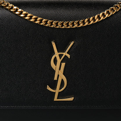 Saint Laurent Grain De Poudre Medium Classic Monogram Kate Satchel Black 7 of 9