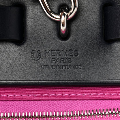 Hermes Toile Officier Vache Hunter Horseshoe Laque Herbag Zip PM 31 Magnolia Bleu Indigo 7 of 10