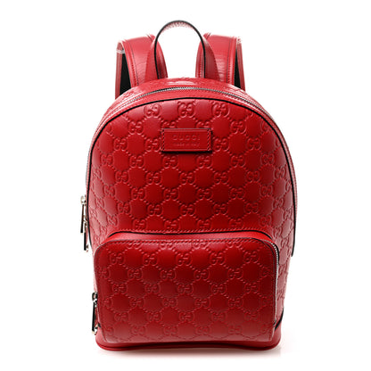 Gucci Guccissima Signature Small Day Backpack Hibiscus Red 1 of 10