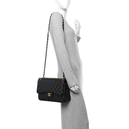 Chanel Caviar Quilted Jumbo Double Flap Black 2 of 10