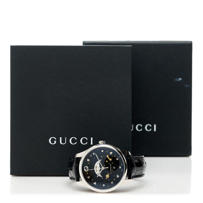 Gucci Stainless Steel Alligator 40mm G-Timeless Moonphase Star Planet Quartz Watch Black 5 of 5