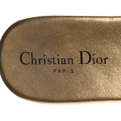 Christian Dior Cotton Embroidered Dway Mules Slide Sandals 41 Platinum 9 of 10