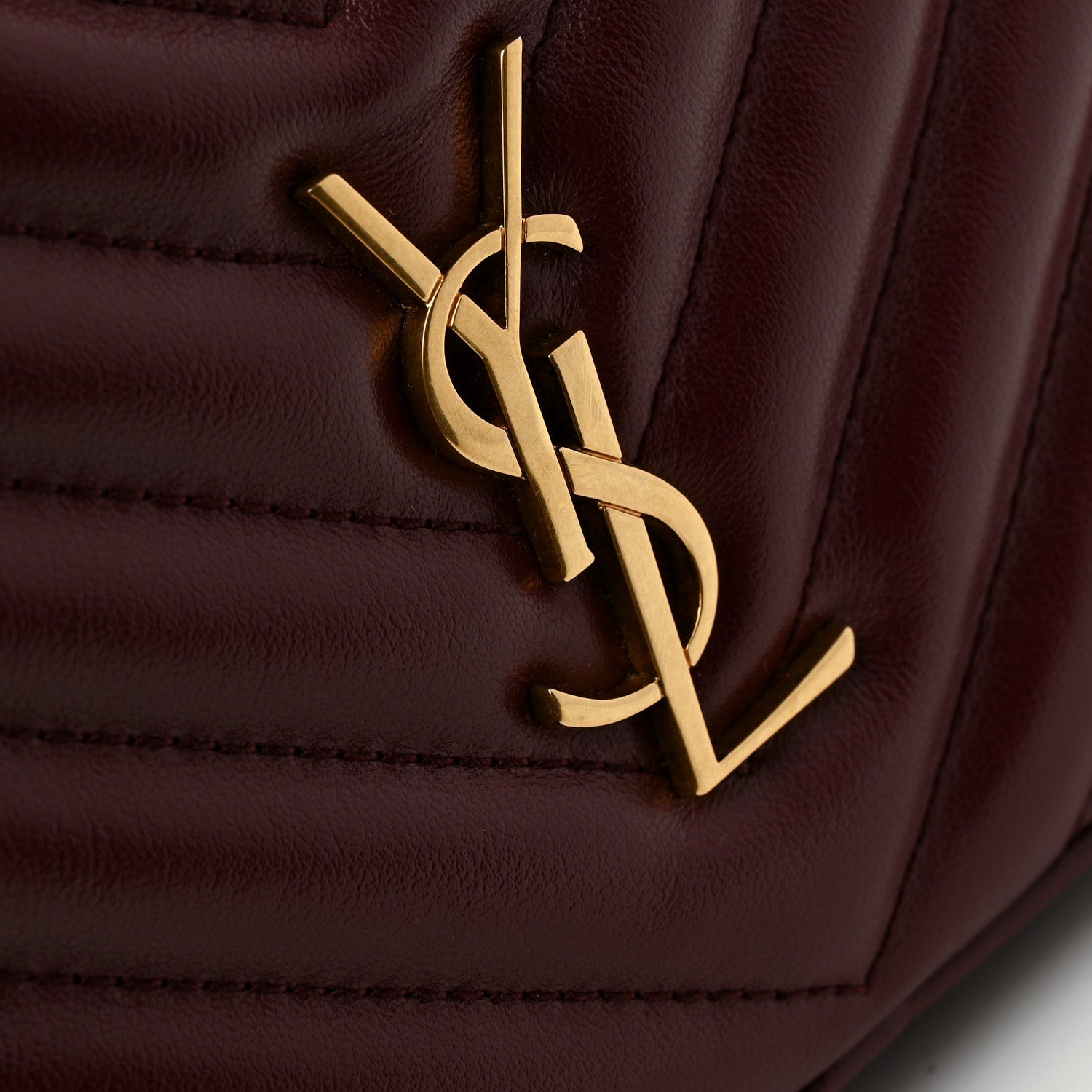 Saint Laurent Calfskin Matelasse Monogram Lou Belt Bag Dark Legion Red 12 of 13
