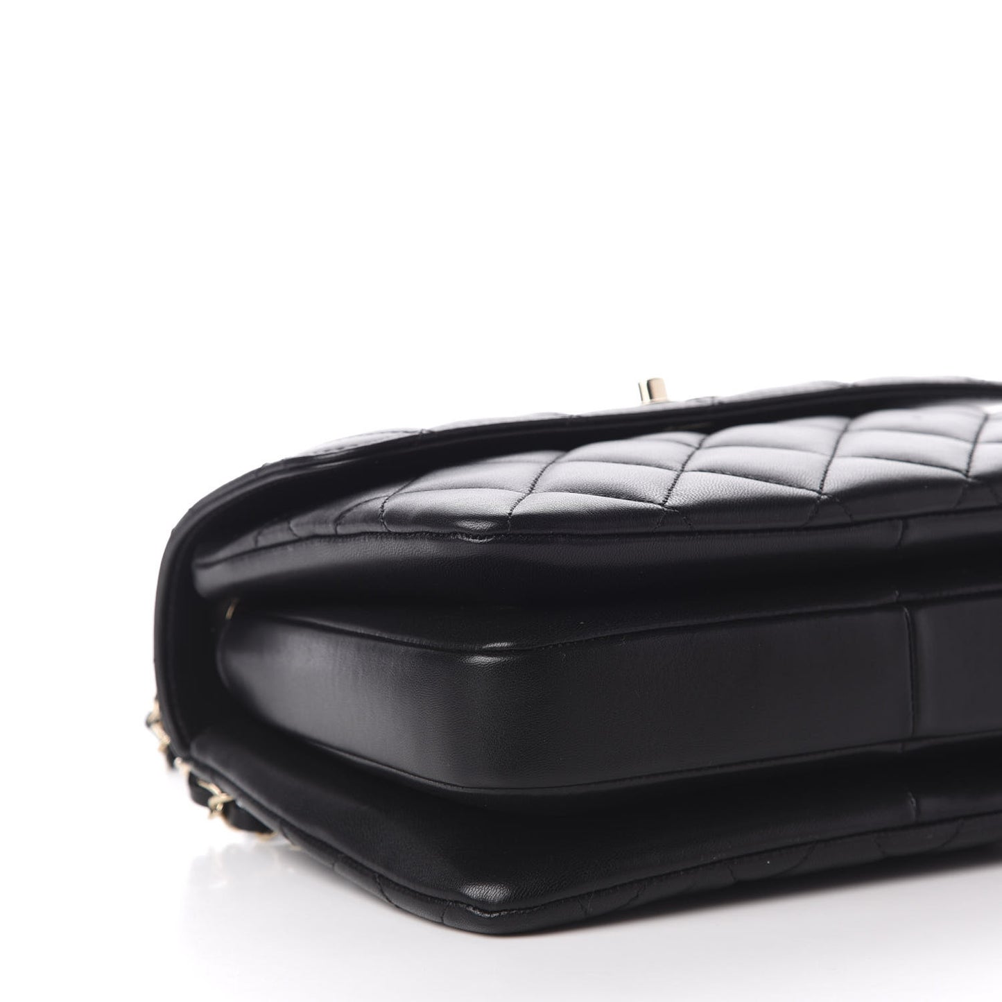 Lambskin Quilted Small Trendy CC Dual Handle Flap Bag Black