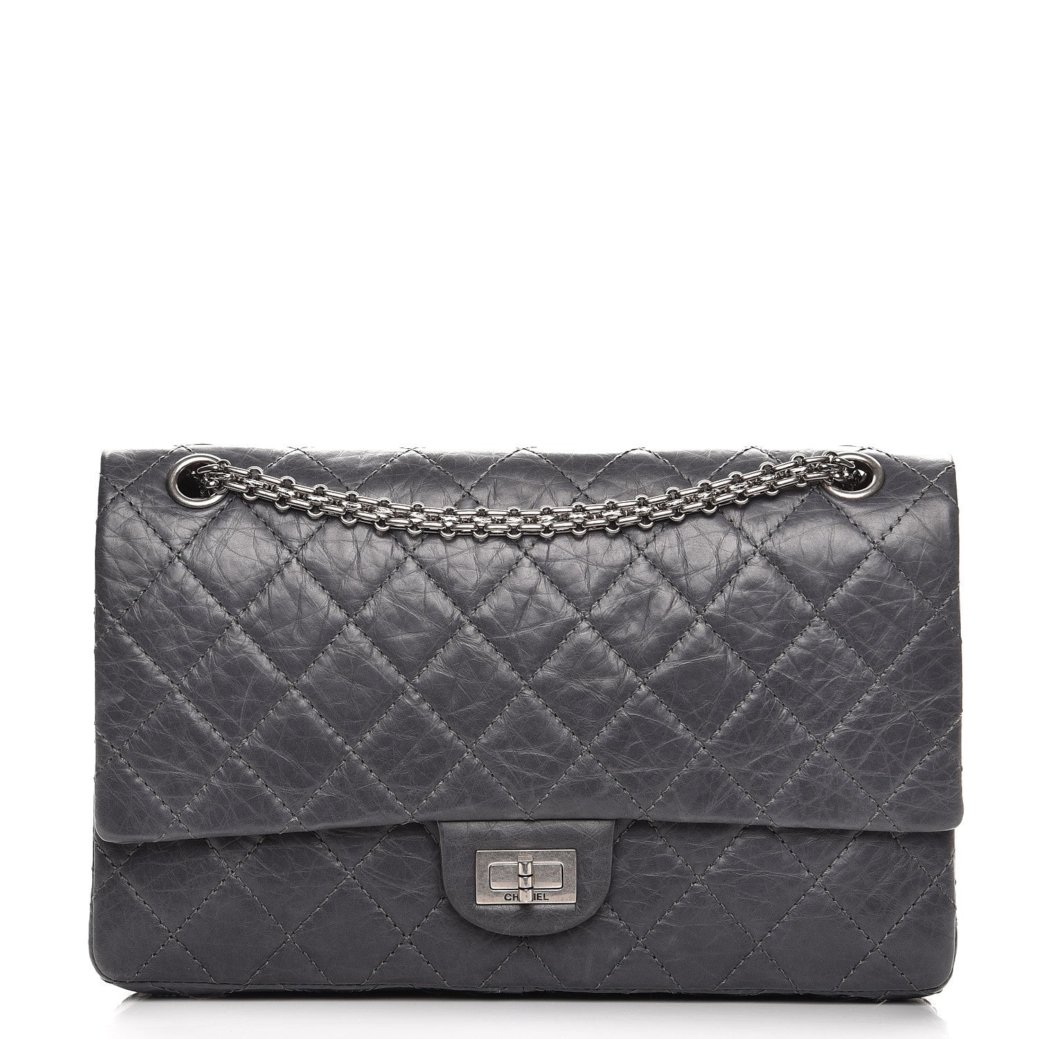 Chanel Aged Calfskin Quilted 2.55 Reissue 226 Flap Grey 1 of 7